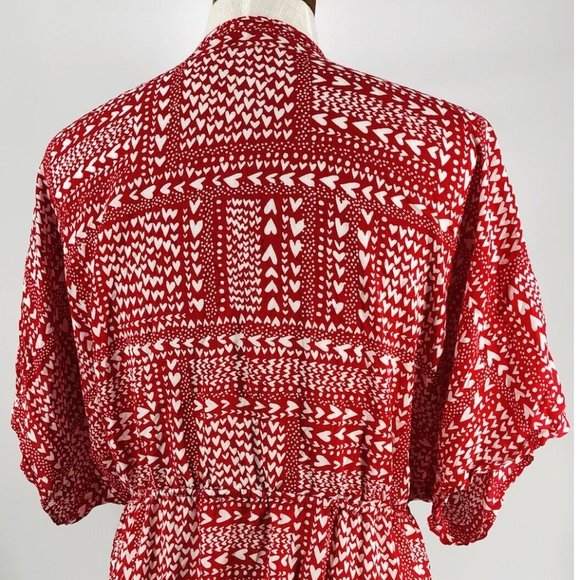Victoria’s Secret Red Heart Kimono Robe One Size Sexy Red Cover Up - Picture 6 of 9